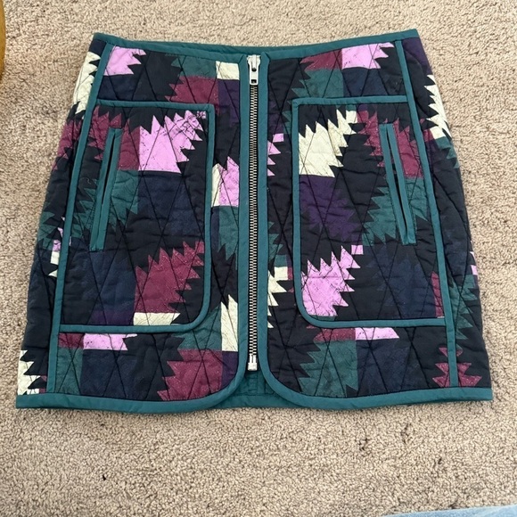 Isabel Marant Etoile- Hamlin Multicolored Patchwork Quilted Zipper Mini Skirt - Picture 9 of 11